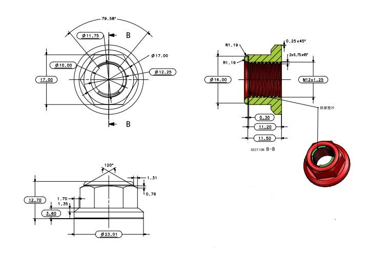 Warp 9 Titanium Rear Axle Replacement Nut - BlackOut Moto