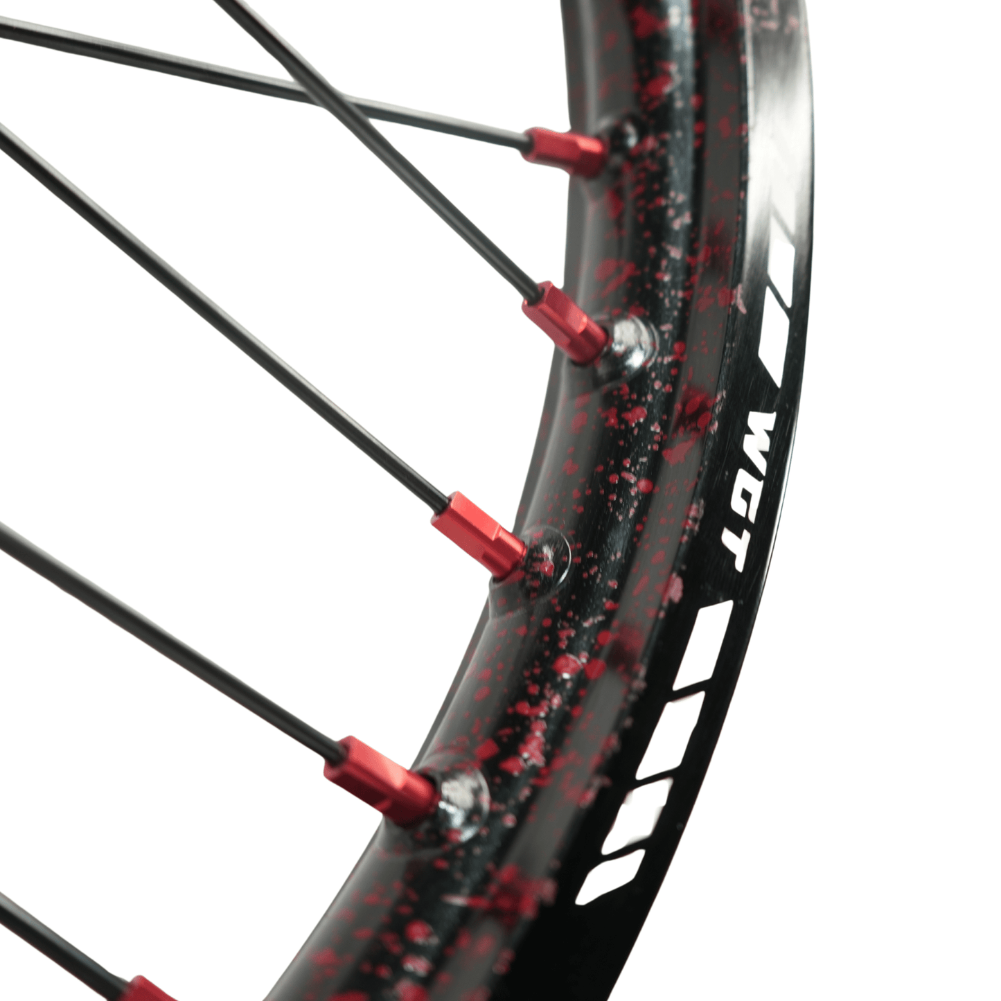 WGT Splattered V2 19x16 Wheel Set - BLACKOUT moto